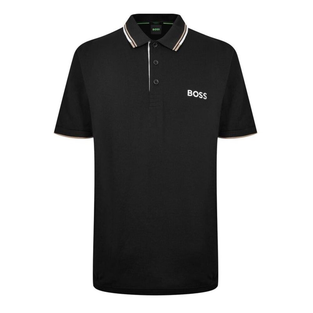 Boss Mens Paddy Pro Cotton Pique Polo Shirt / Black
